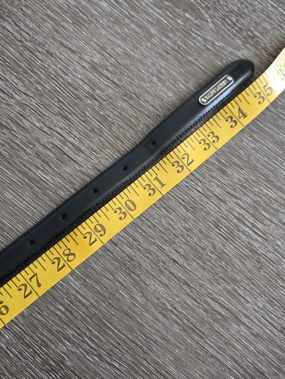 Ralph Lauren Skinny Black Leather Belt Medium